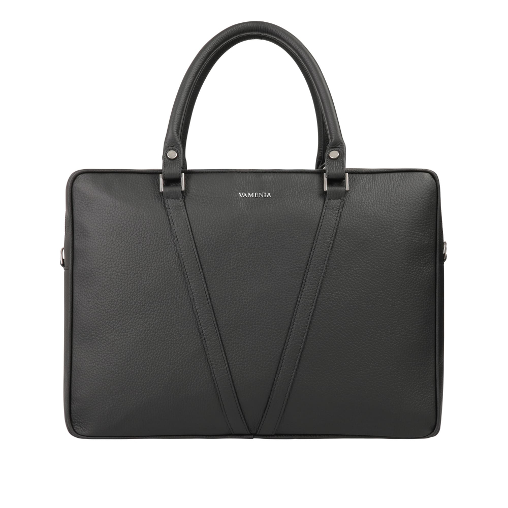 Briefcase made of calfskin black